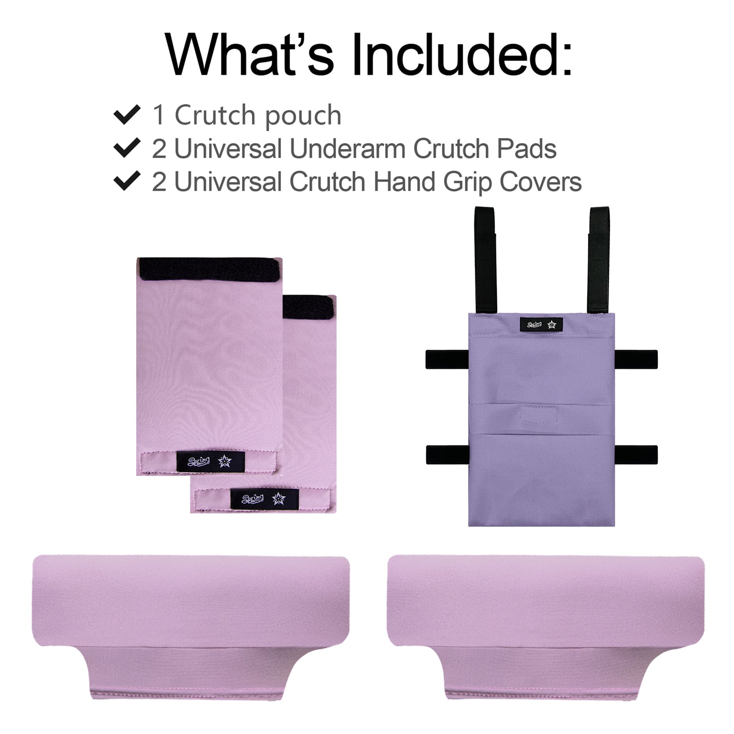 SpringSeaon Crutch Pads Set with Storage Bag Water-Resistant - Memory Foam Cushions for Crutches Accessories