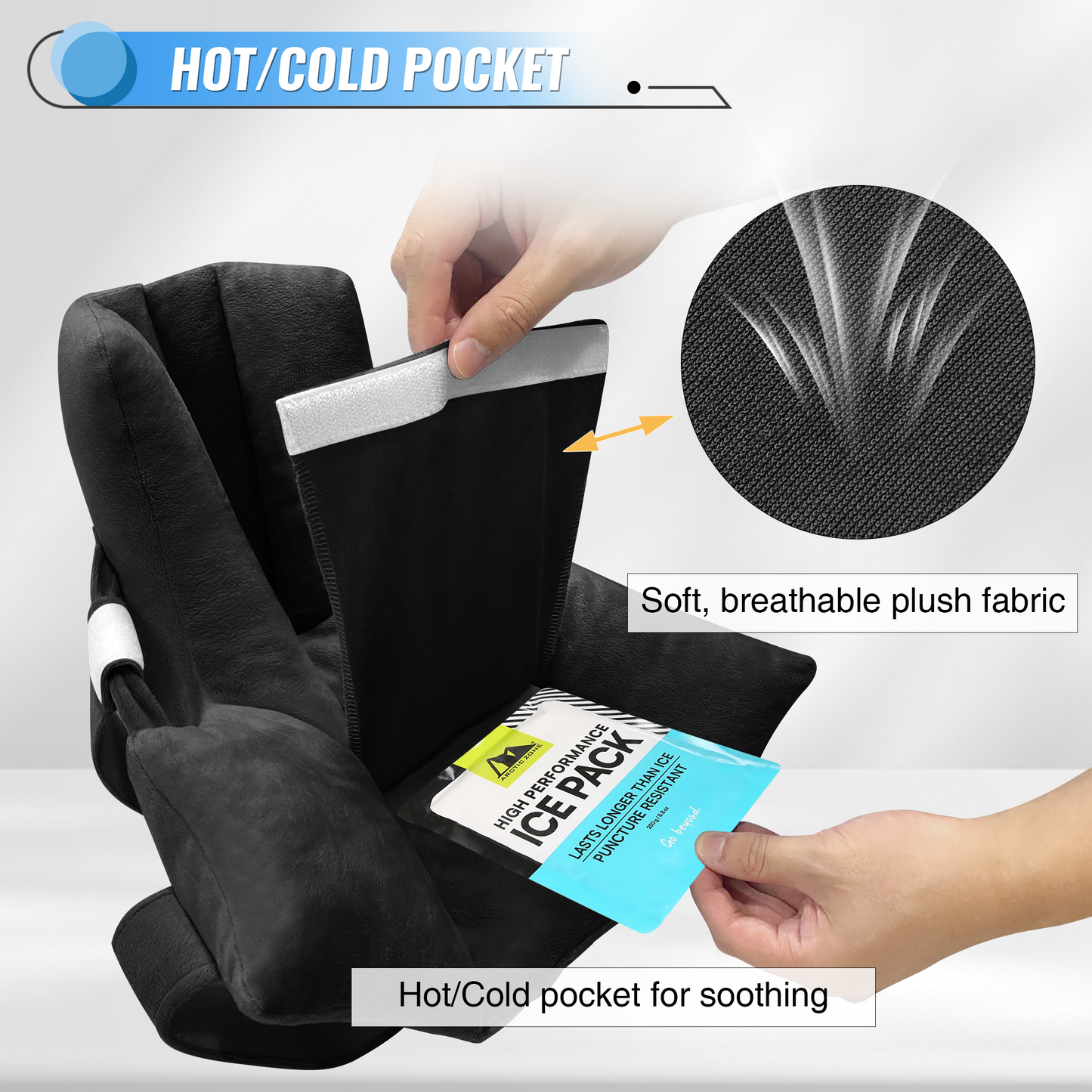 Heel Protectors with Hot/Cold Pack Pocket - Adjustable Plush Ankle Cushion (Pink)