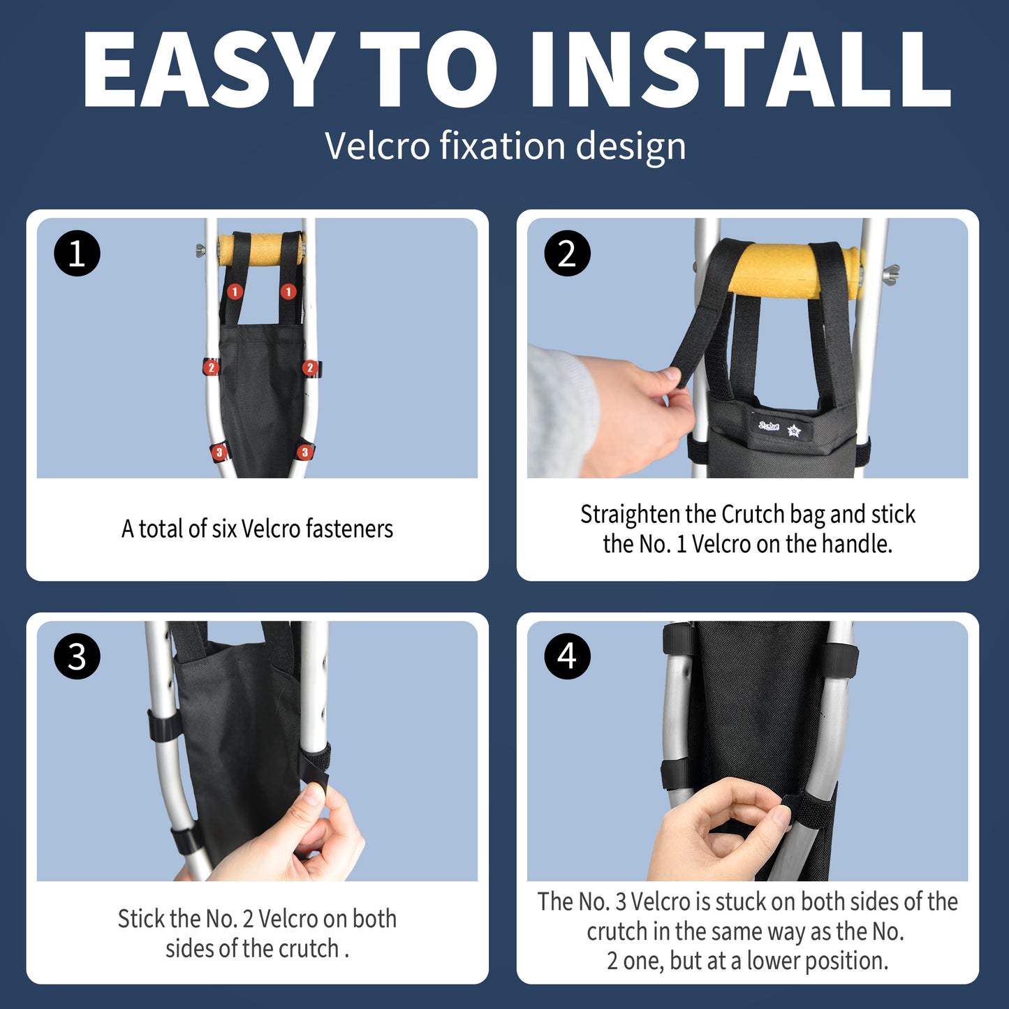 SpringSeaon Water-Resistant Crutch Pouch- Lightweight Universal Storage Bag-Crutch Accessories