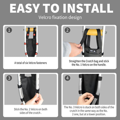 SpringSeaon Water-Resistant Crutch Pouch- Lightweight Universal Storage Bag-Crutch Accessories