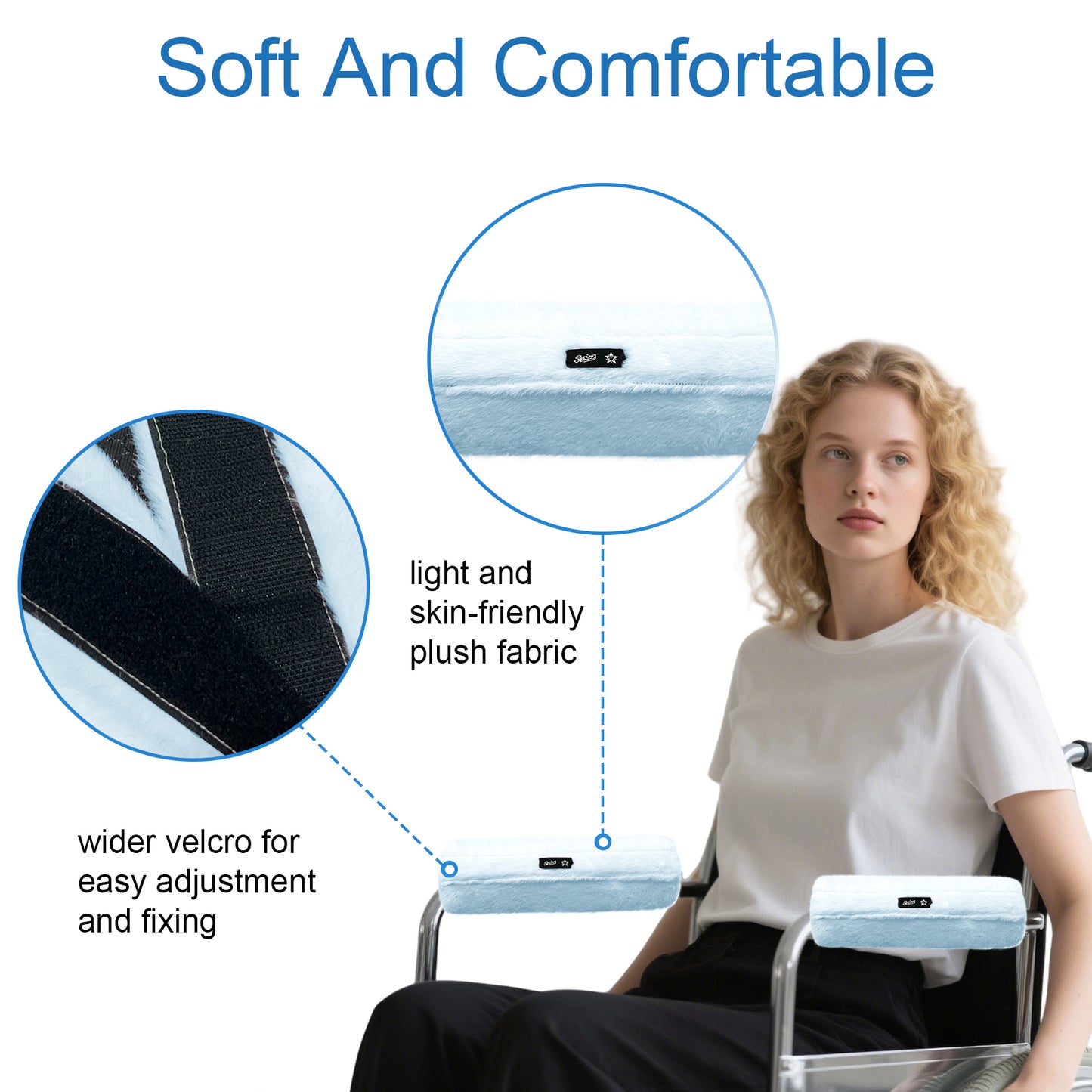 SPRING SEAON Fluffy Armrest Pads - Universal Memory Foam Cushion for Office & Transport Chairs