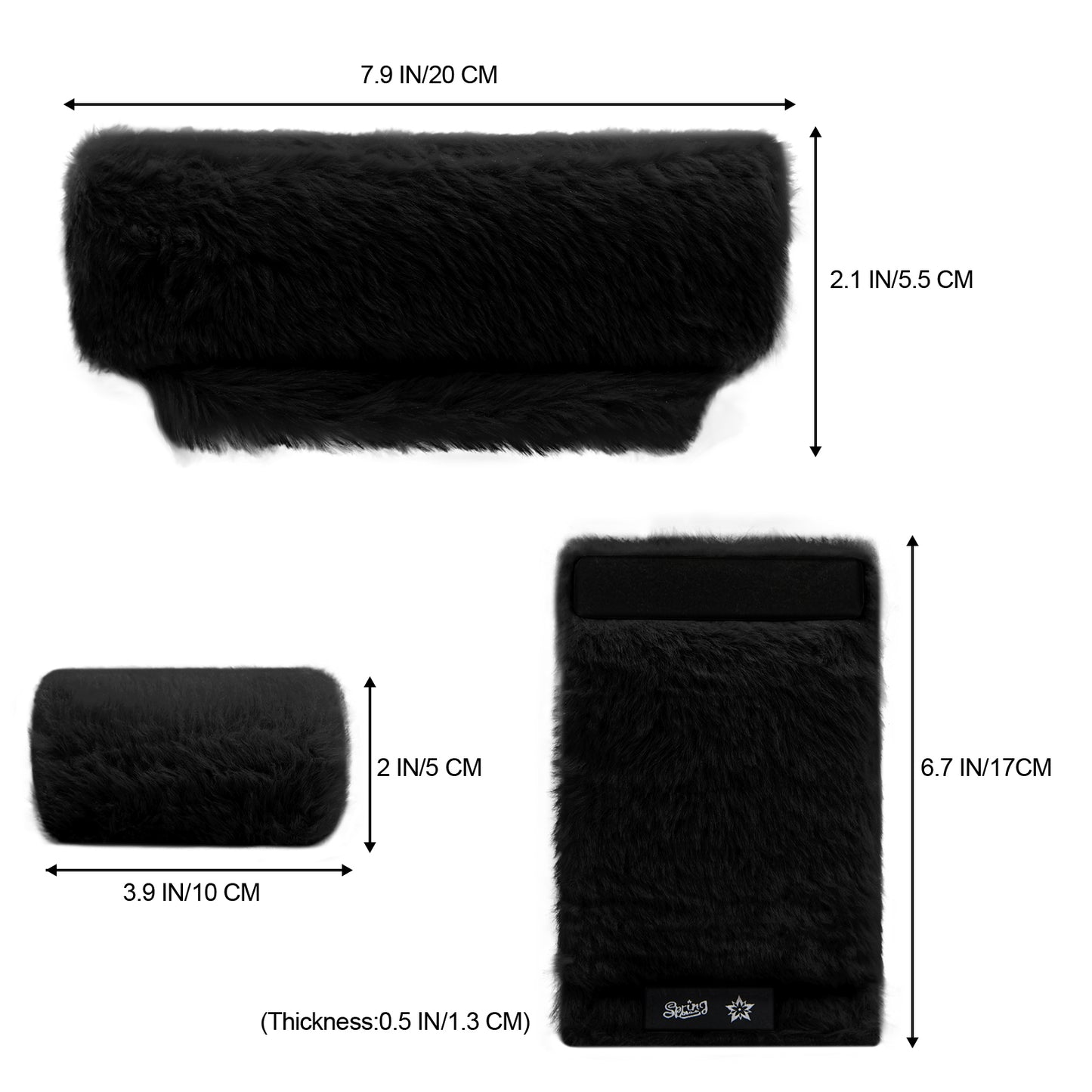 SPRING SEAON Black Ultra-Soft Fluffy Crutch Pads Covers | Cloud-Like Comfort Style Crutch Accessories