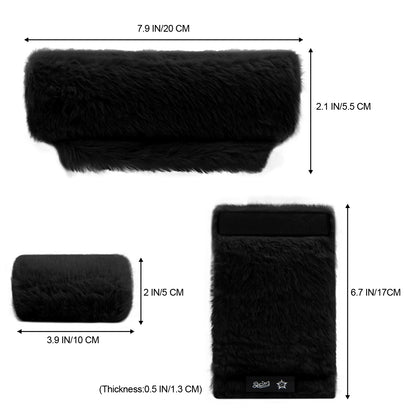 SPRING SEAON Black Ultra-Soft Fluffy Crutch Pads Covers | Cloud-Like Comfort Style Crutch Accessories