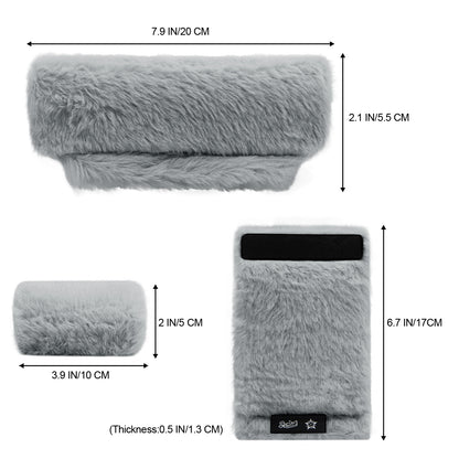 SPRING SEAON Grey Ultra-Soft Fluffy Crutch Pads Covers | Cloud-Like Comfort Style Crutch Accessories