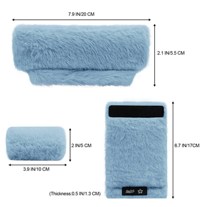 SPRING SEAON Lt Blue Ultra-Soft Fluffy Crutch Pads Covers | Cloud-Like Comfort Style Crutch Accessories
