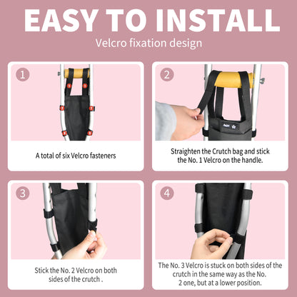SpringSeaon Water-Resistant Crutch Bag - Lightweight Universal Storage Pouch-Crutch Accessories