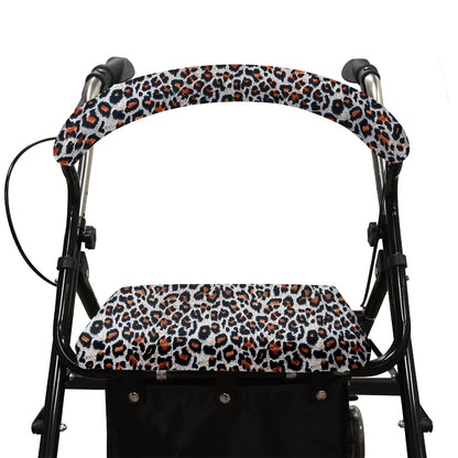 Unisex Rollator Walker Seat and Backrest Covers - Universal Soft Rollator Accessories (Leopard Print)