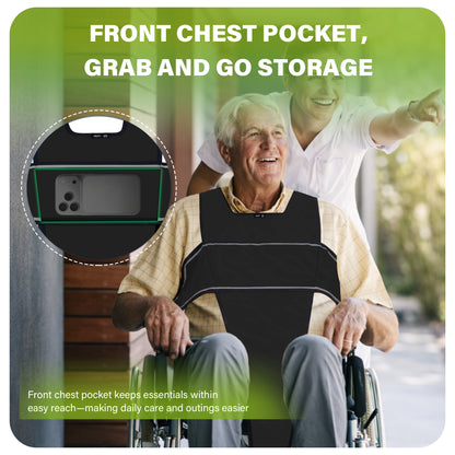 SPRING SEAON Adjustable Safety Harness for Elderly Wheelchair & Chair Care (Black)