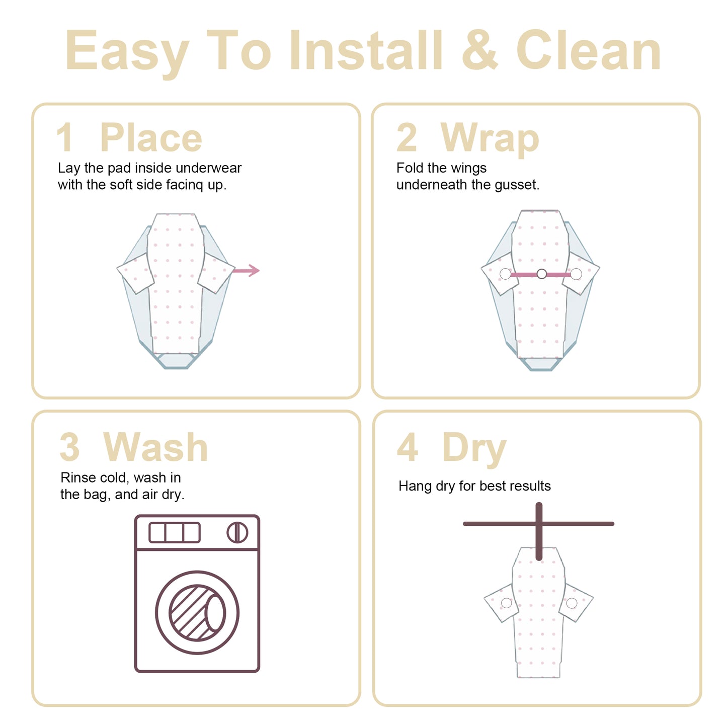 SPRING SEAON 2 PCS Reusable Menstrual Pads