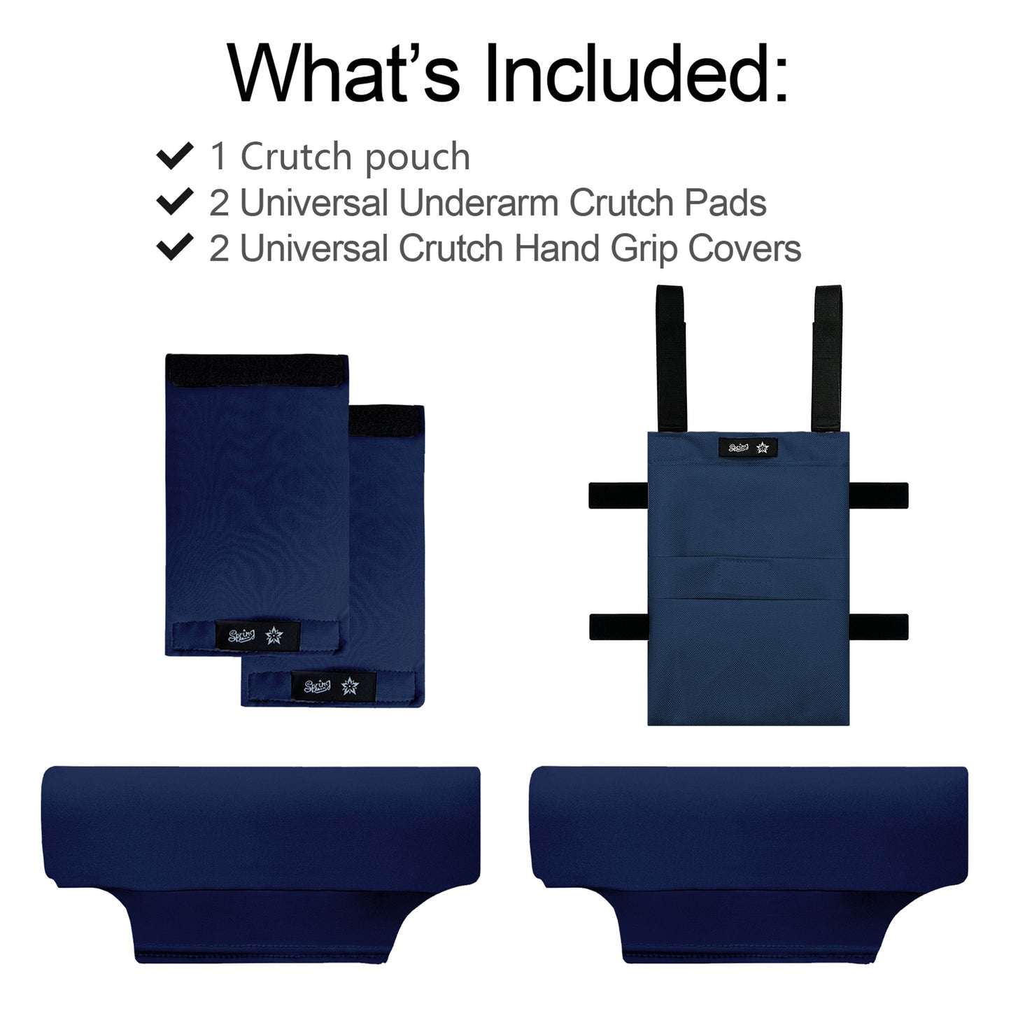 SpringSeaon Underarm Crutch Pads Set with Storage Bag Water-Resistant - Crutch Cover Accessories