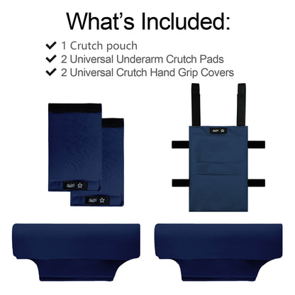 SpringSeaon Underarm Crutch Pads Set with Storage Bag Water-Resistant - Crutch Cover Accessories
