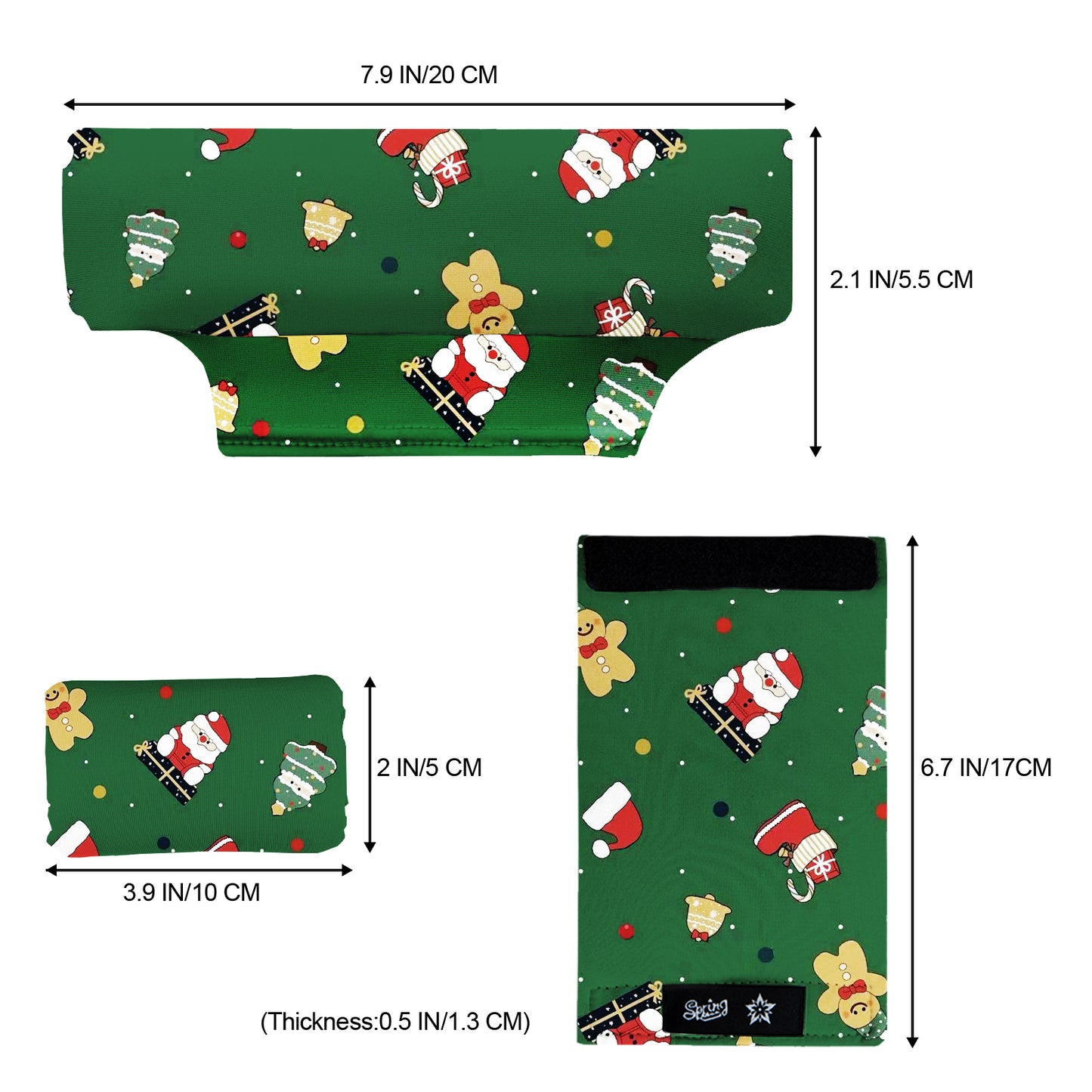 SpringSeaon Xmas Pattern Underarm Crutch's Pad and Hand Grip Covers Universal Crutch Accessories