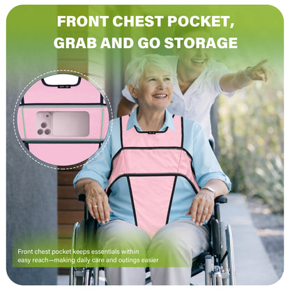 SPRING SEAON Adjustable Safety Harness for Elderly Wheelchair & Chair Care (Pink)