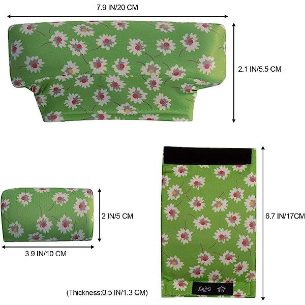 Underarm Crutch's Pad and Hand Grip Covers Universal Forearm Handle Padded Cushion Sets Accessories for Crutches (Green Flower)