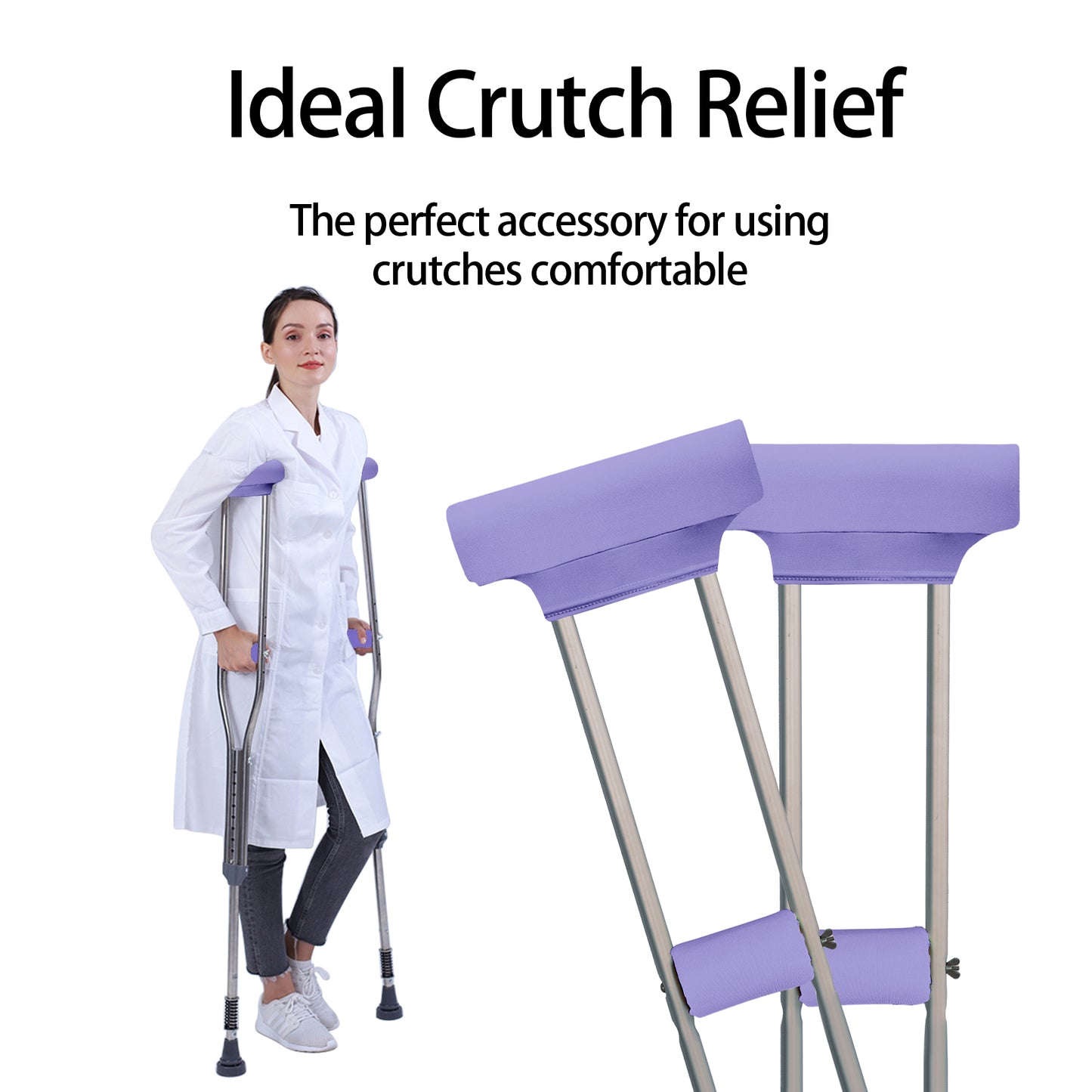 SpringSeaon Underarm Crutch's Pad and Hand Grip Covers Universal Crutch Accessories