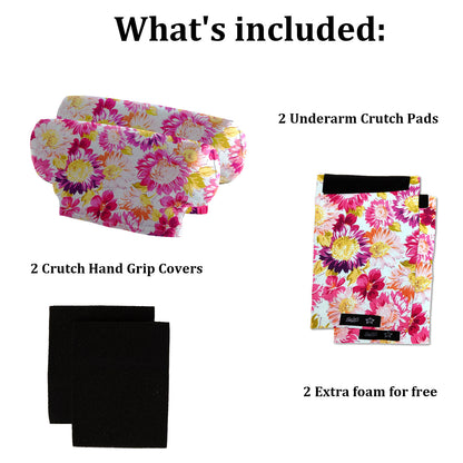 Universal Underarm Crutches Padded Crutch Pads with Hand Grips Padding Handle Covers