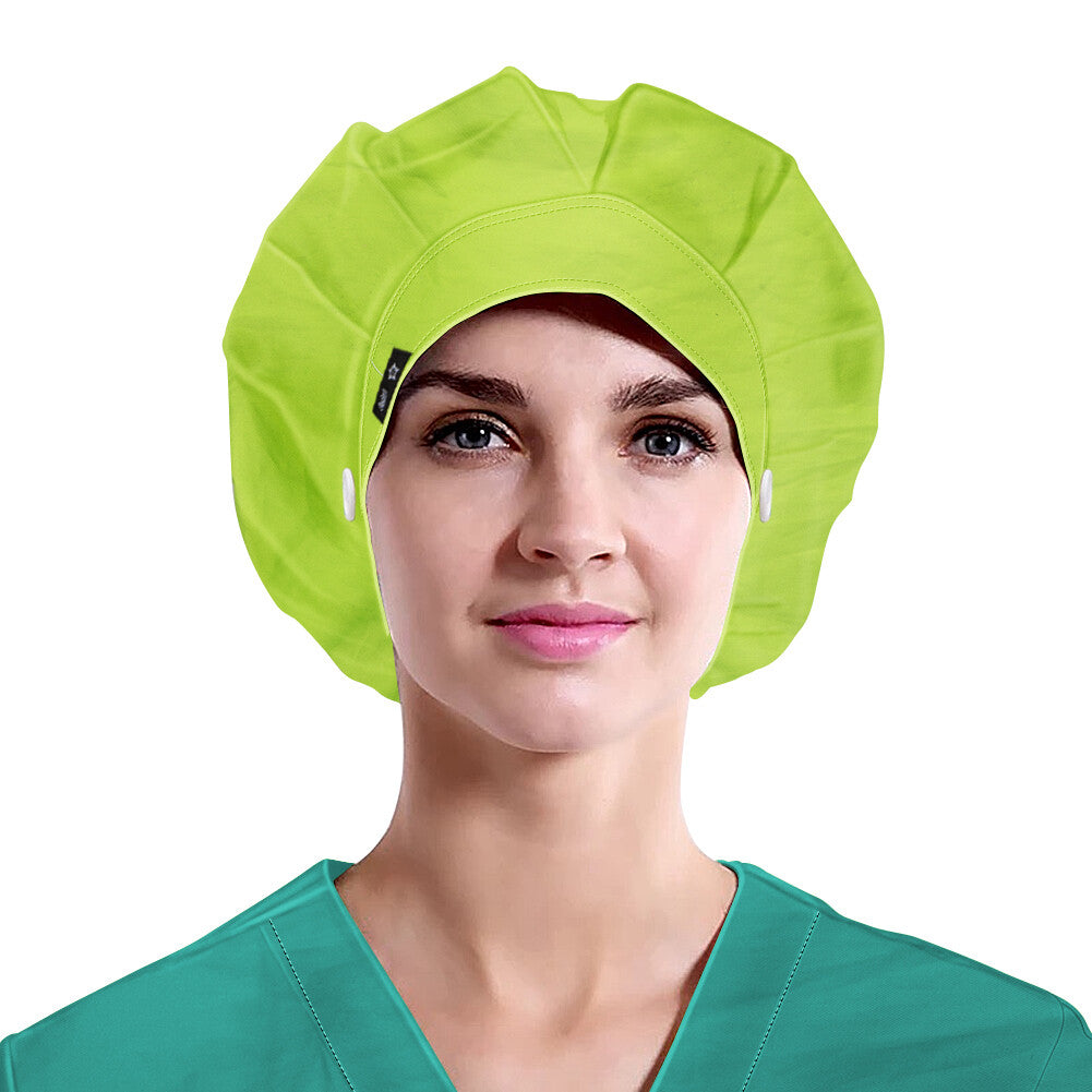 Women's Yellow Neon Green Hats Beanies Working Cap Button Sweatband Adjustable