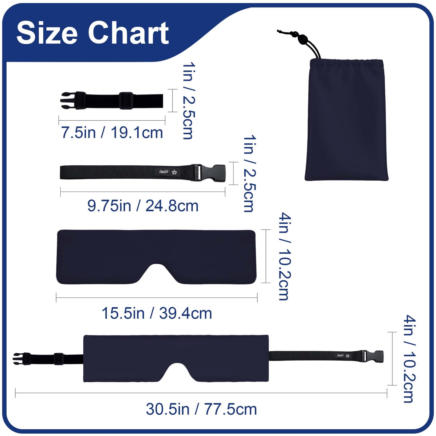SPRING SEAON Adjustable Upright Sleep Mask & Head Support(navy blue)