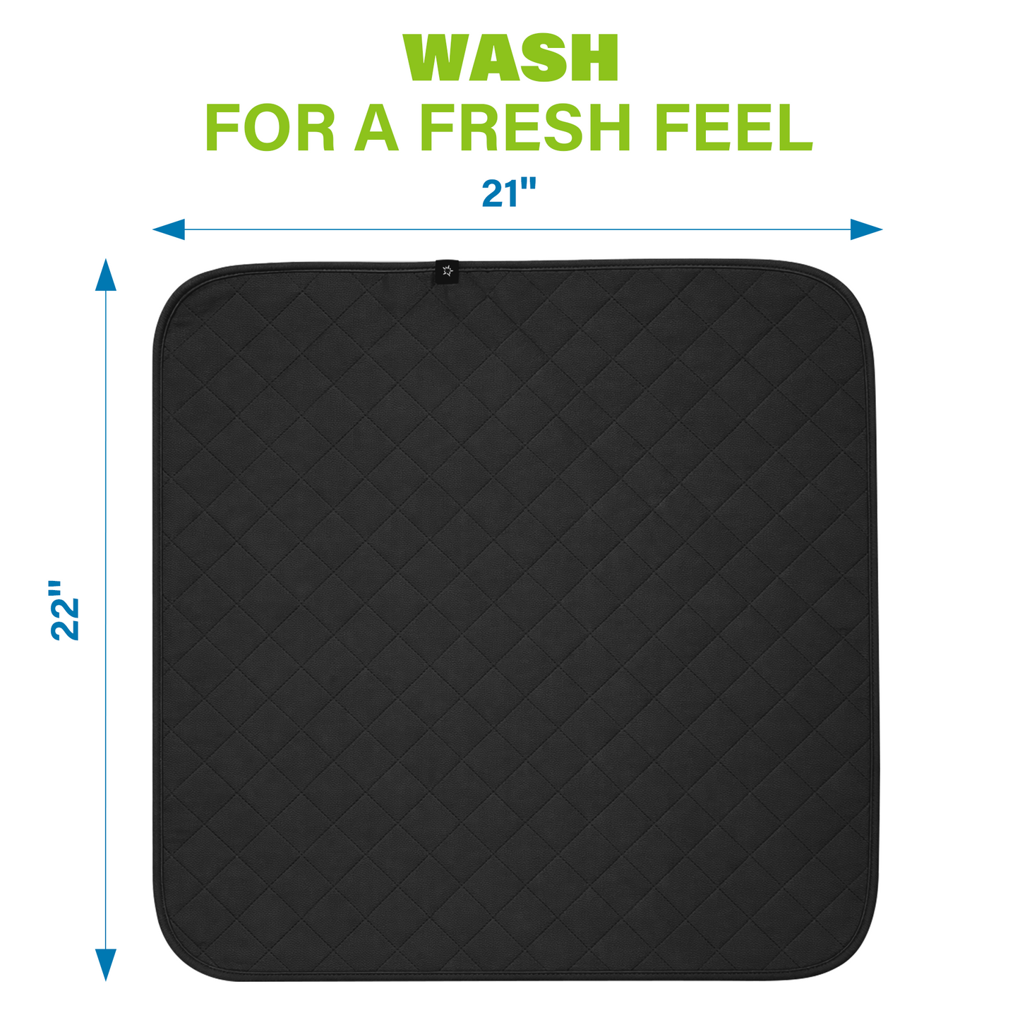 SPRING SEAON Waterproof Chair Pad 22" x 21", Washable Reusable Non-Slip Seat Cover for Wheelchair, Bed, Car & Recliner(black)