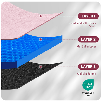SPRING SEAON Large Gel Seat Cushion – Honeycomb Buffer Design with Extra Thick Filling, Anti-Slip Bottom