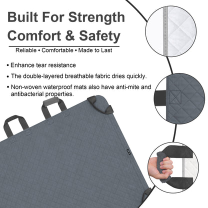 34" x 52" Positioning Bed Pad, Waterproof Transfer Sheet with 8 Reinforced Handles, Washable Reusable Patient Moving Pad(grey)