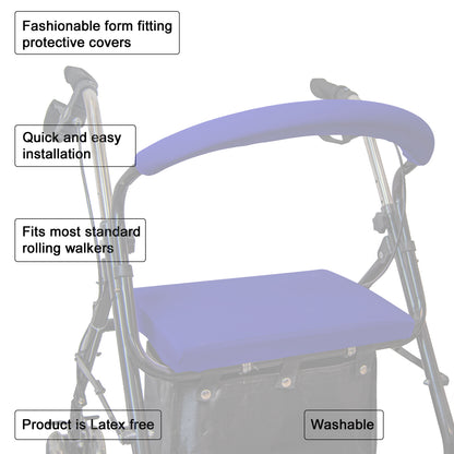 Unisex Rollator Walker Seat and Backrest Covers - Universal Soft Rollator Accessories (Royal blue)
