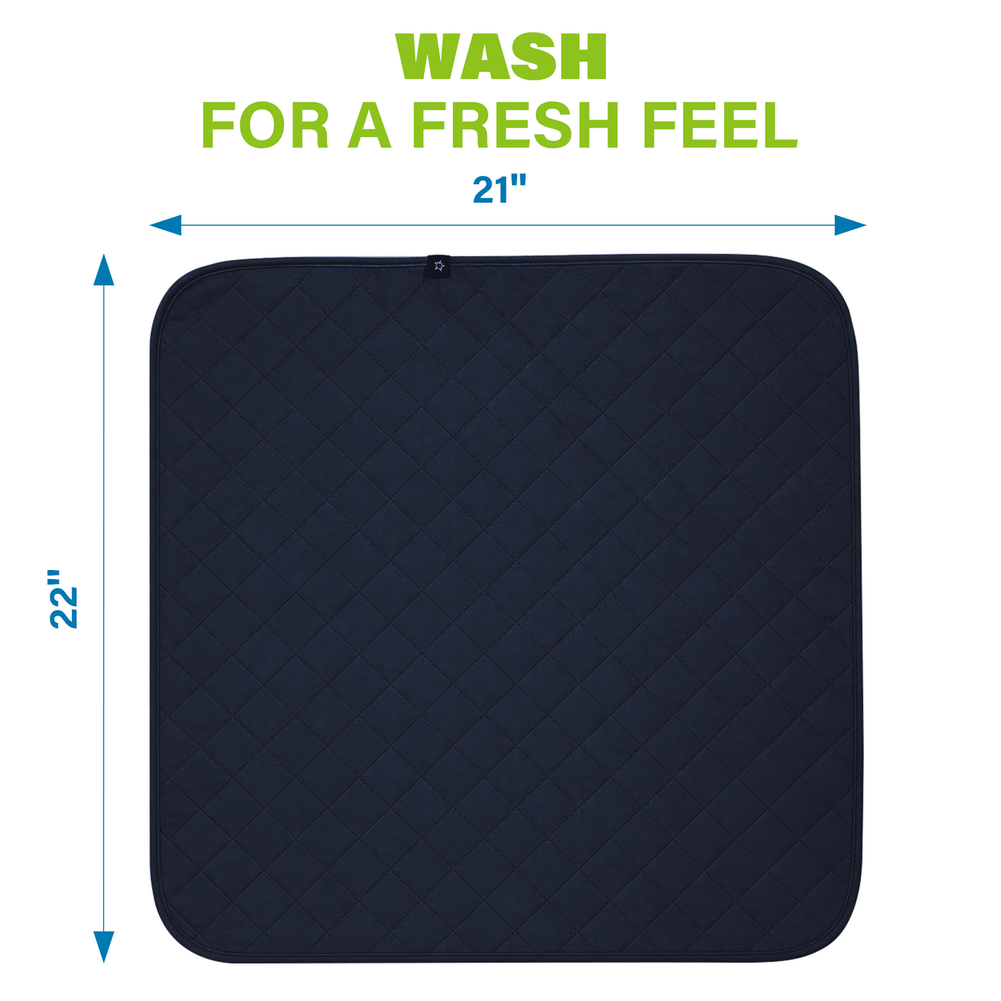 SPRING SEAON Waterproof Chair Pad 22" x 21", Washable Reusable Non-Slip Seat Cover for Wheelchair, Bed, Car & Recliner(navy blue)