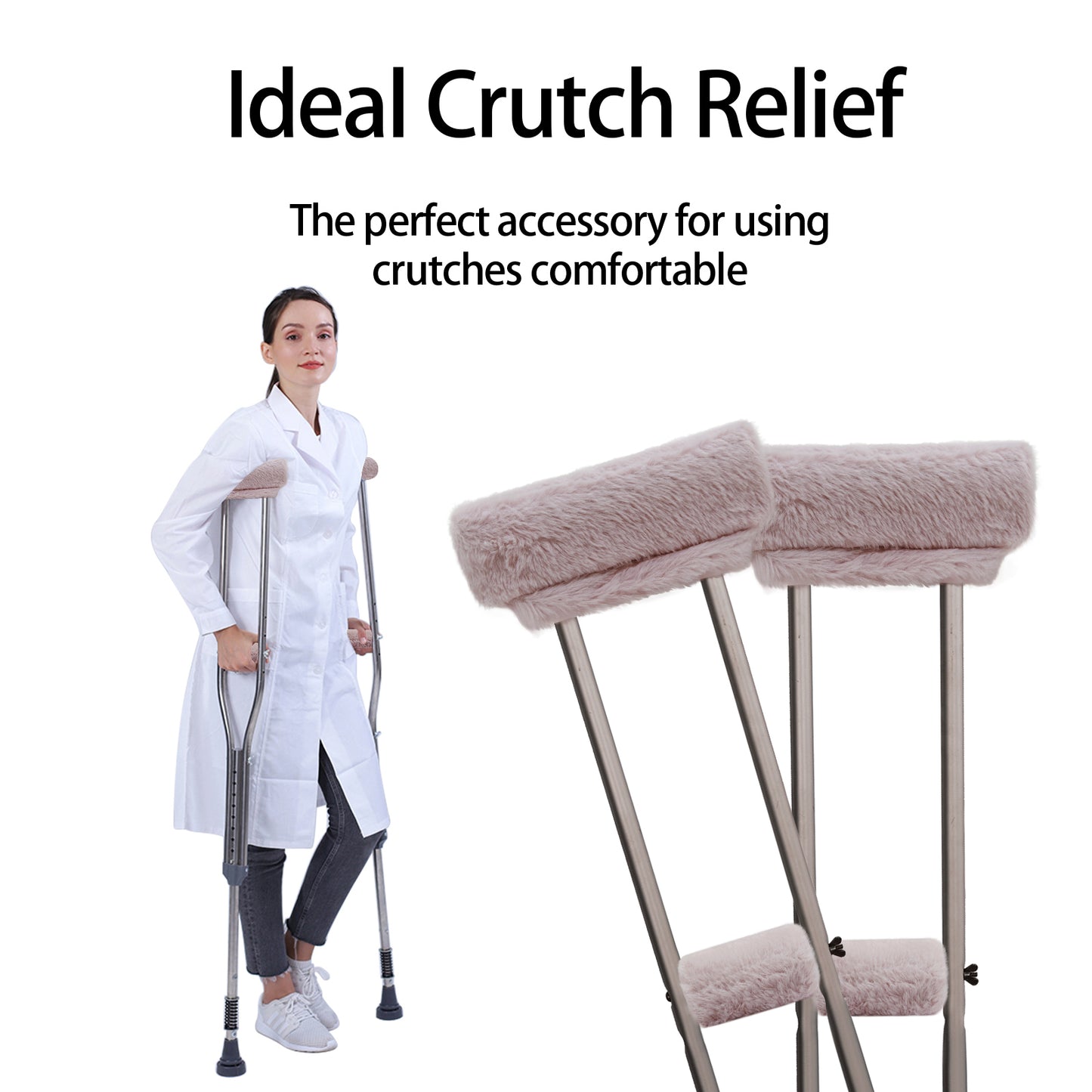 SPRING SEAON Lt Purple Ultra-Soft Fluffy Crutch Pads Covers | Cloud-Like Comfort Style Crutch Accessories