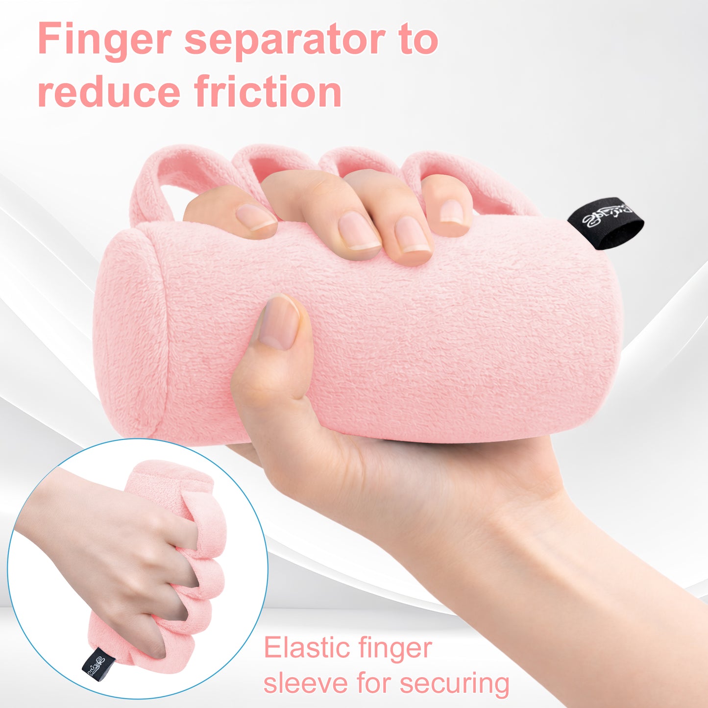 2-Pack Hand Contracture Cushions: Soft Palm Protectors & Finger Separators(pink)