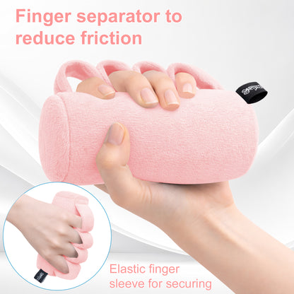 2-Pack Hand Contracture Cushions: Soft Palm Protectors & Finger Separators(pink)