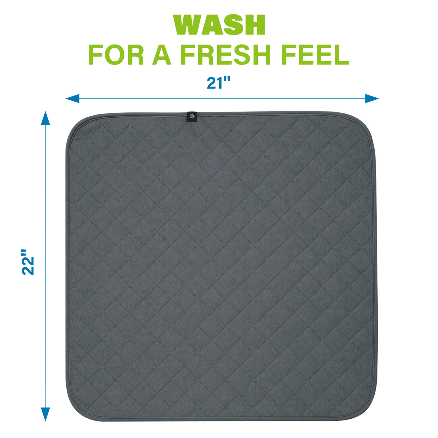SPRING SEAON Waterproof Chair Pad 22" x 21", Washable Reusable Non-Slip Seat Cover for Wheelchair, Bed, Car & Recliner(grey)