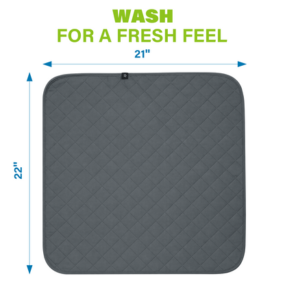 SPRING SEAON Waterproof Chair Pad 22" x 21", Washable Reusable Non-Slip Seat Cover for Wheelchair, Bed, Car & Recliner(grey)