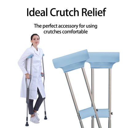 SpringSeaon Sky Blue Underarm Crutch's Pad and Hand Grip Covers Universal Crutch Accessories