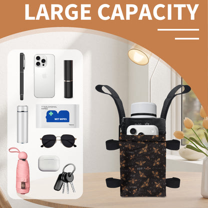SpringSeaon Lightweight Crutch Pouch,Water-Proof Crutch Storage Bag-Crutches Accessories-Bees