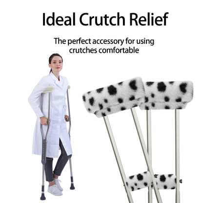 SPRING SEAON Dots Ultra-Soft Fluffy Crutch Pads Covers | Cloud-Like Comfort Style Crutch Accessories