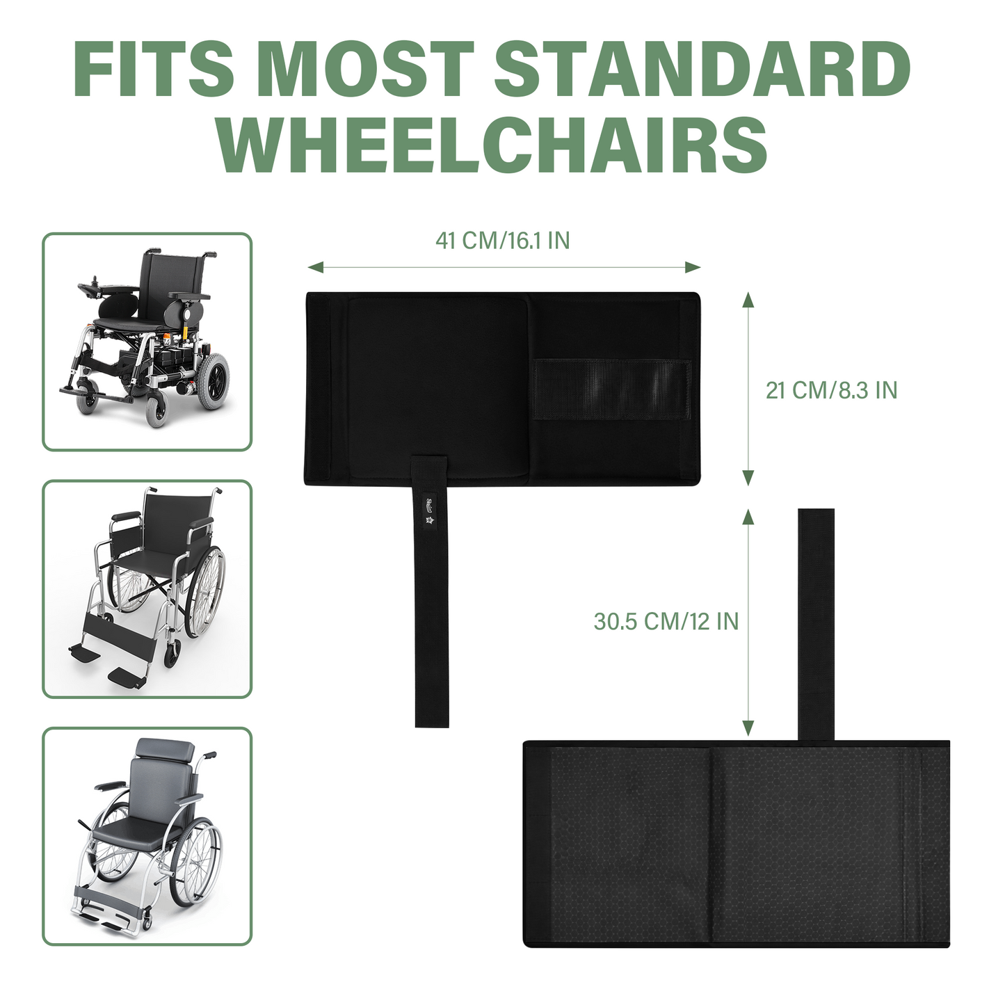 Wheelchair Footrest Covers, Soft Plush Foot Rest Pads with Non-Slip Backing, Fits Most Standard Wheelchairs(Black)