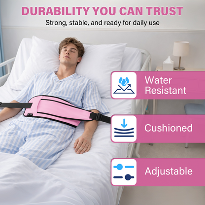 SPRING SEAON Bed Support Strap - Adjustable Positioning Belt for Bed & Wheelchair, 51.7 * 7" Padded Waist Belt Pink