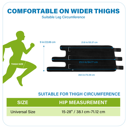 SPRING SEAON Anti-Slip Thigh Support with Adjustable Compression for Hamstring, Quad, Groin and Sports Use