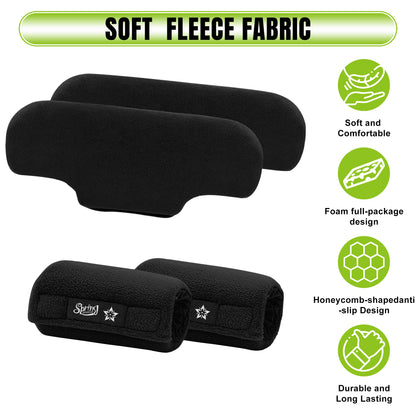 SPRING SEAON Universal Fleece Crutch Pads - Soft Underarm & Hand Grip Covers Set-Black
