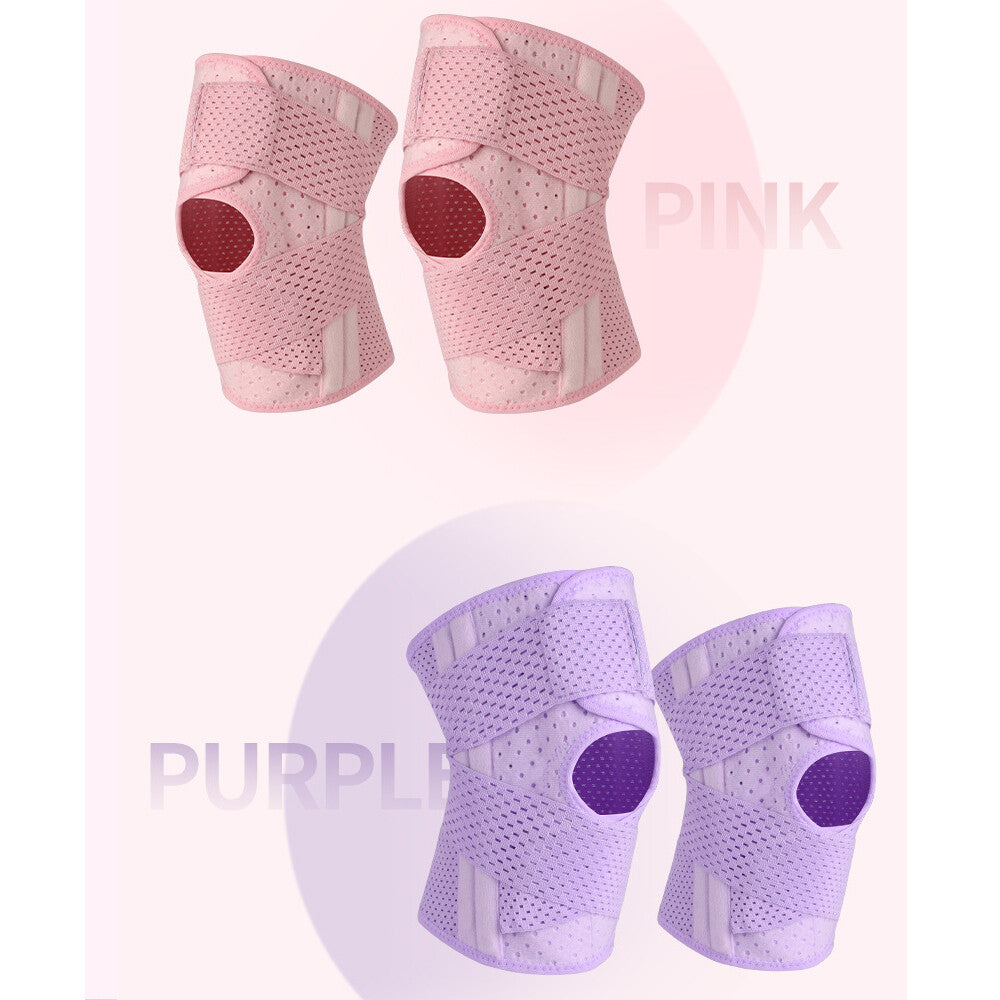 Knee Support with Side Stabilizers (1 Pair) - Breathable Adjustable Support for Sports S-L
