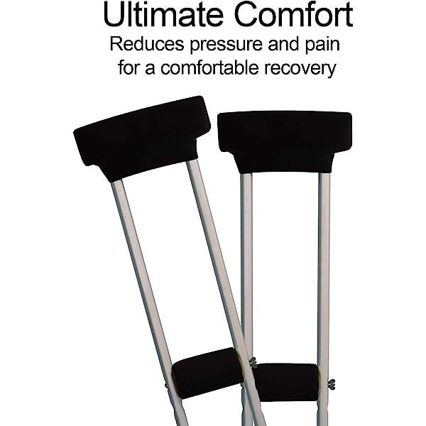 Universal Underarm Crutches Padded Crutch Pads with Hand Grips Padding Handle Covers
