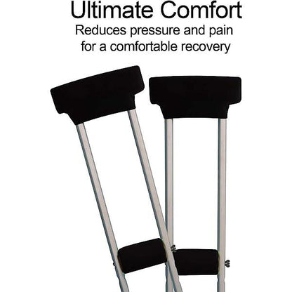 Universal Underarm Crutches Padded Crutch Pads with Hand Grips Padding Handle Covers