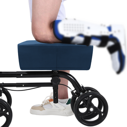 Cooling Knee Scooter Pad Cover with Memory Foam, Breathable Cushion for Summer, Fits Most Knee Walkers(Dark blue)