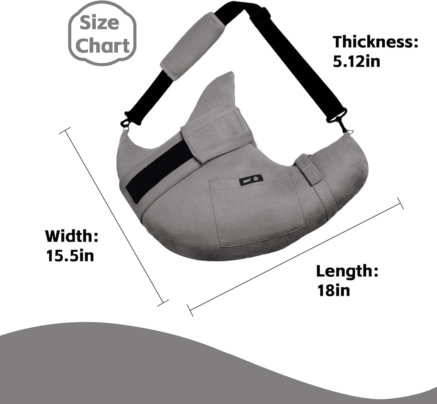 SPRING SEAON Shoulder Support Pillow with Pocket - Breathable Arm Support Cushion for Side Sleepers (Grey)