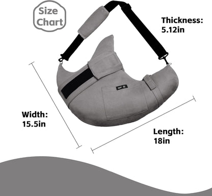 SPRING SEAON Shoulder Support Pillow with Pocket - Breathable Arm Support Cushion for Side Sleepers (Grey)