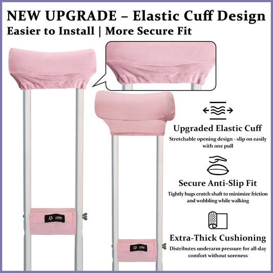 SPRING SEAON Pink Plush Padded Crutches Covers Velvet Underarm Crutch Pads Non Slip Padding Cushion Crutch Accessories