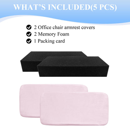 SPRING SEAON Office Chair Arm Covers - Soft Memory Foam Armrest Pads Short Plush 2 Pack (Light Blue)