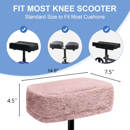 Knee Scooter Cushion Pad Cover for Adults - Comfortable Plush Soft Cushion for Knee Walkers (Black)