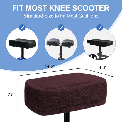 Knee Scooter Cushion Pad Cover for Adults - Comfortable Plush Soft Cushion for Knee Walkers (Black)