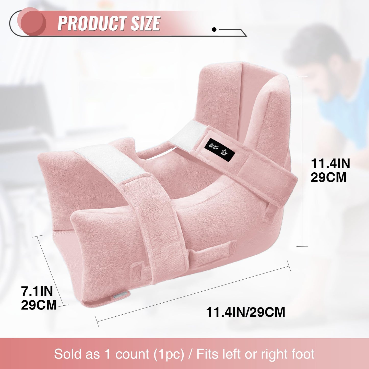 Heel Protectors with Hot/Cold Pack Pocket - Adjustable Plush Ankle Cushion (Pink)